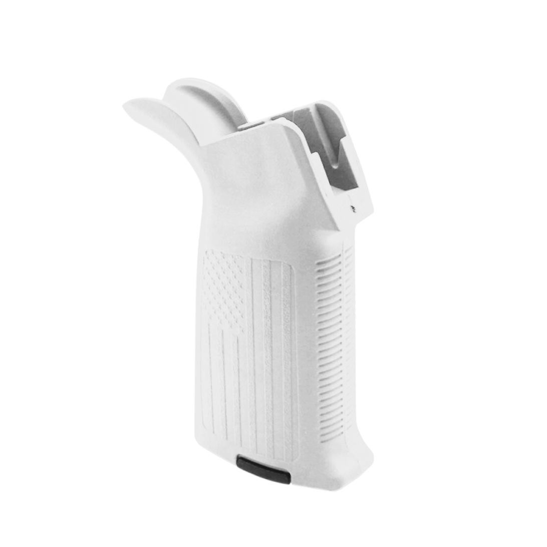 AR-15/10 A2 Style Pistol Grip with USA Flag Pattern - Bright White