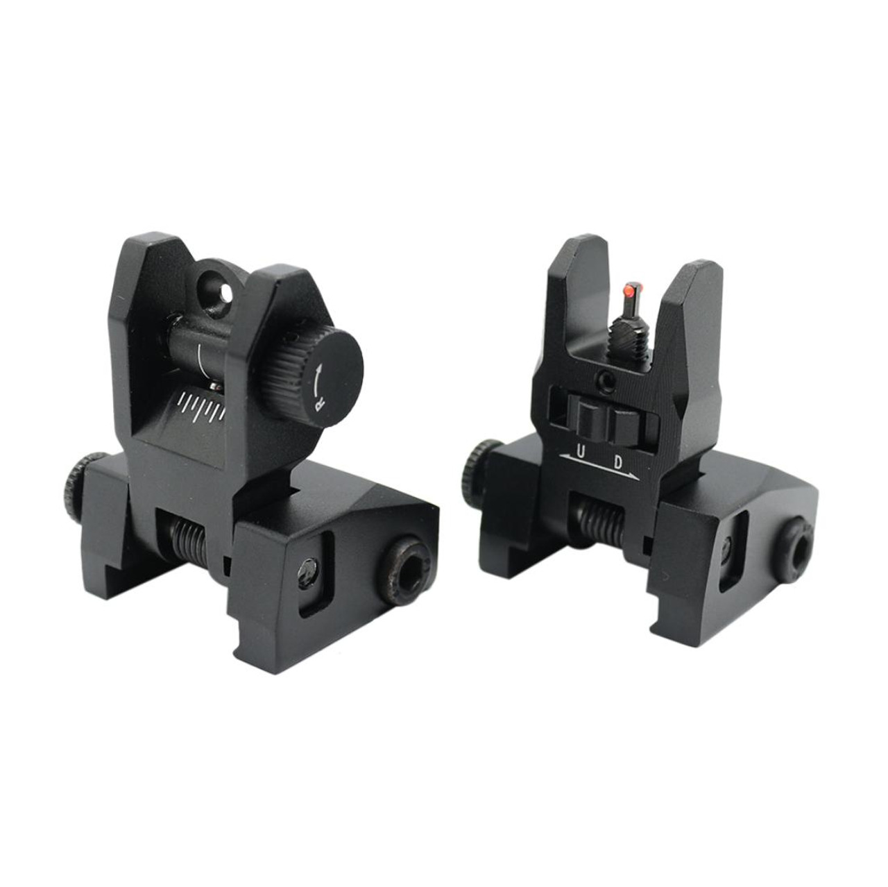 MCS Fiber Optics Flip Up Front & Rear Sights with Red and Green Dots - V3 