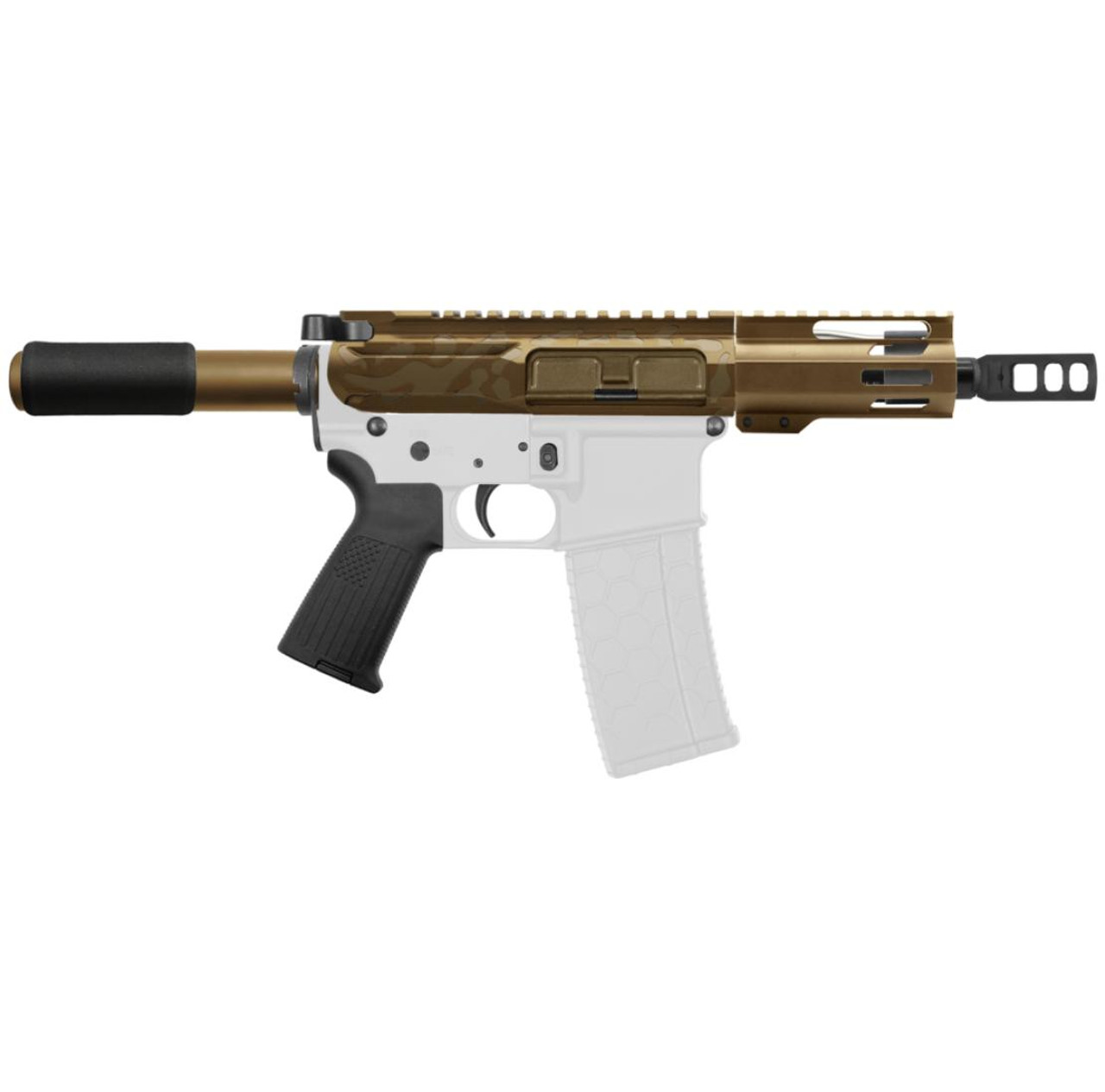 MCS AR-15 5.56 NATO 5'' PISTOL KIT - BILLET UPPER WITH 4'' HANDGUARD - CERAKOTE CAMO 