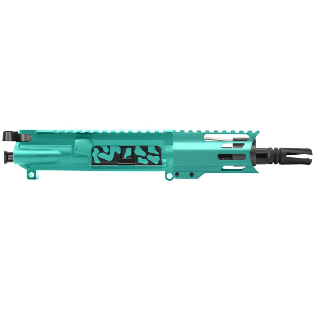 MCS AR-15 5.56 NATO 5'' PISTOL UPPER - BILLET UPPER WITH 4'' HANDGUARD C CUT - CERAKOTE ROBINS EGG CAMO 