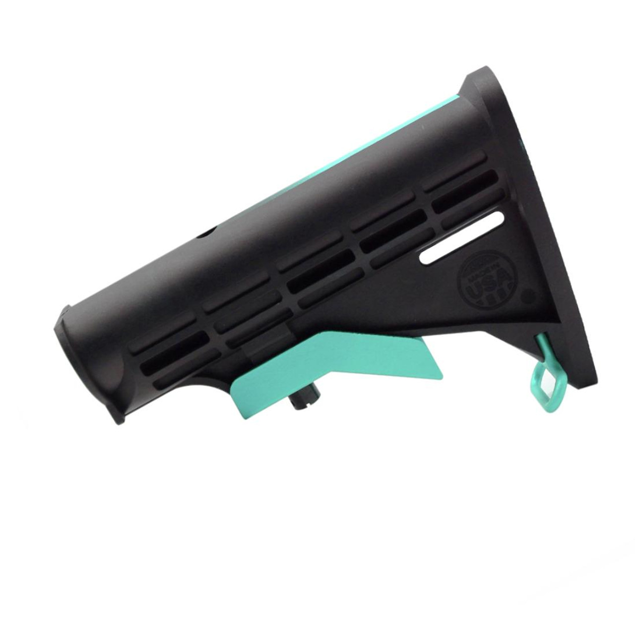 MCS AR-15 .223/5.56 Collapsible Carbine Stock - Cerakote GRADIENT ROBINS EGG W/ 6-Position Buffer Tube Kit - Mil-Spec 