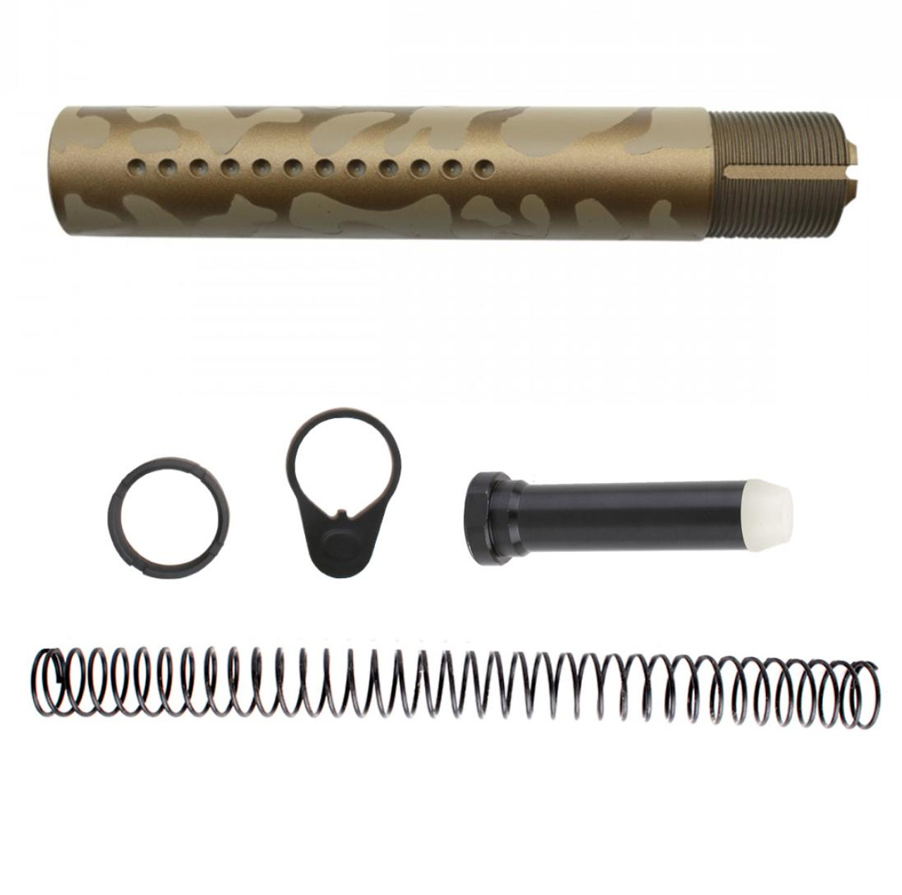 MCS AR-15 .223/5.56 Complete Pistol Buffer Tube Kit - Cerakote Camo Burnt Bronze 