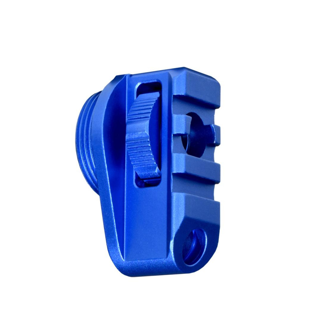 MCS Aluminum Bufferless Stock Adapter Picatinny Rail End Cap and QR Hole - Dark Blue 