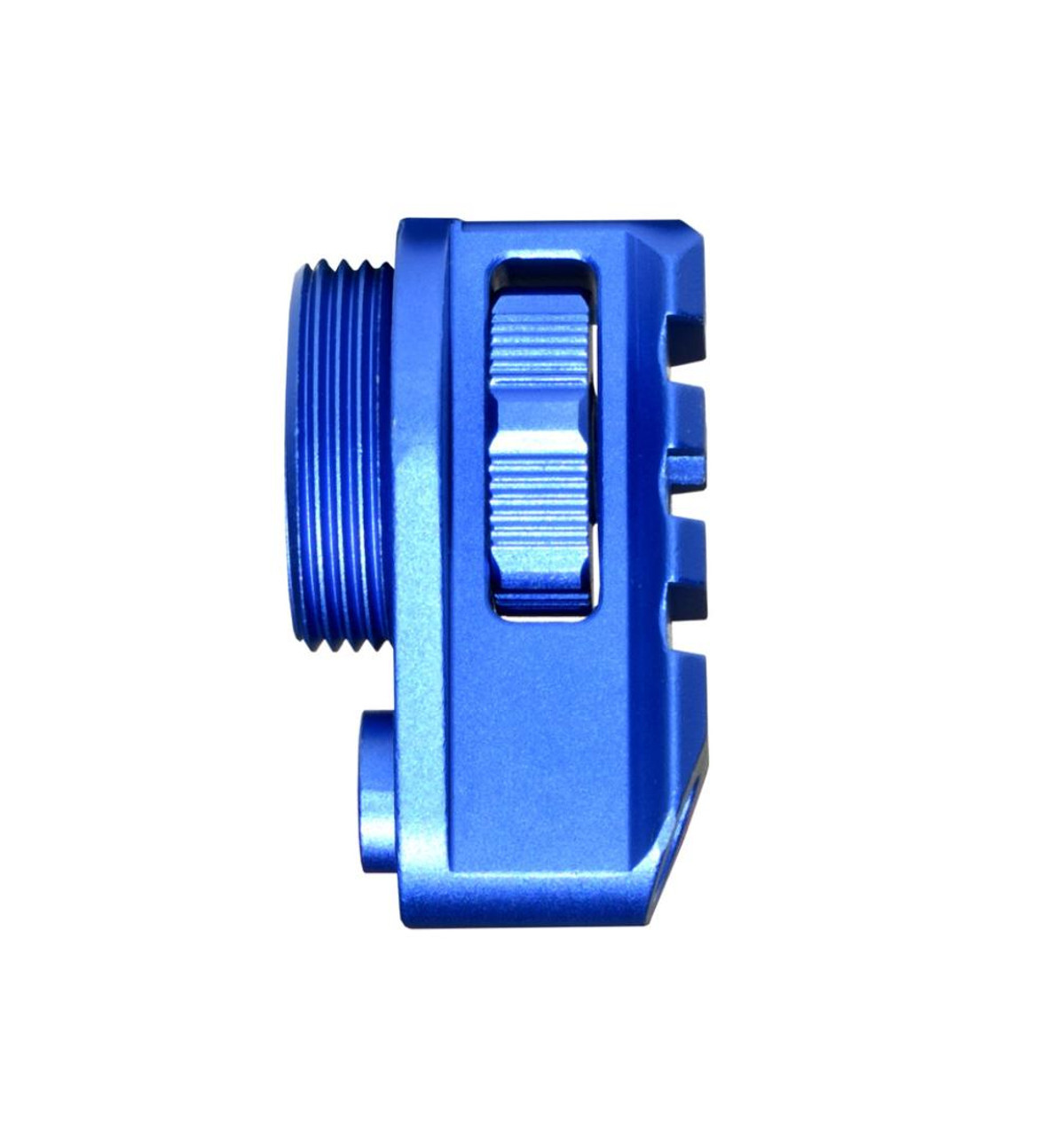 MCS Aluminum Bufferless Stock Adapter Picatinny Rail End Cap and QR Hole - Dark Blue 