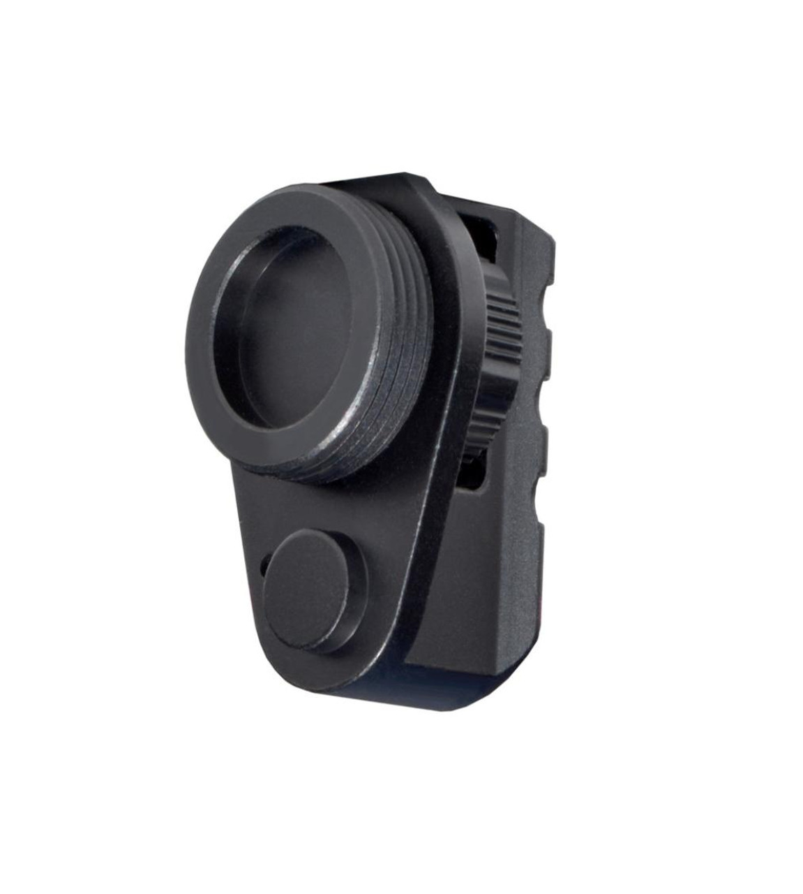 MCS Aluminum Bufferless Stock Adapter Picatinny Rail End Cap and QR Hole - Black 
