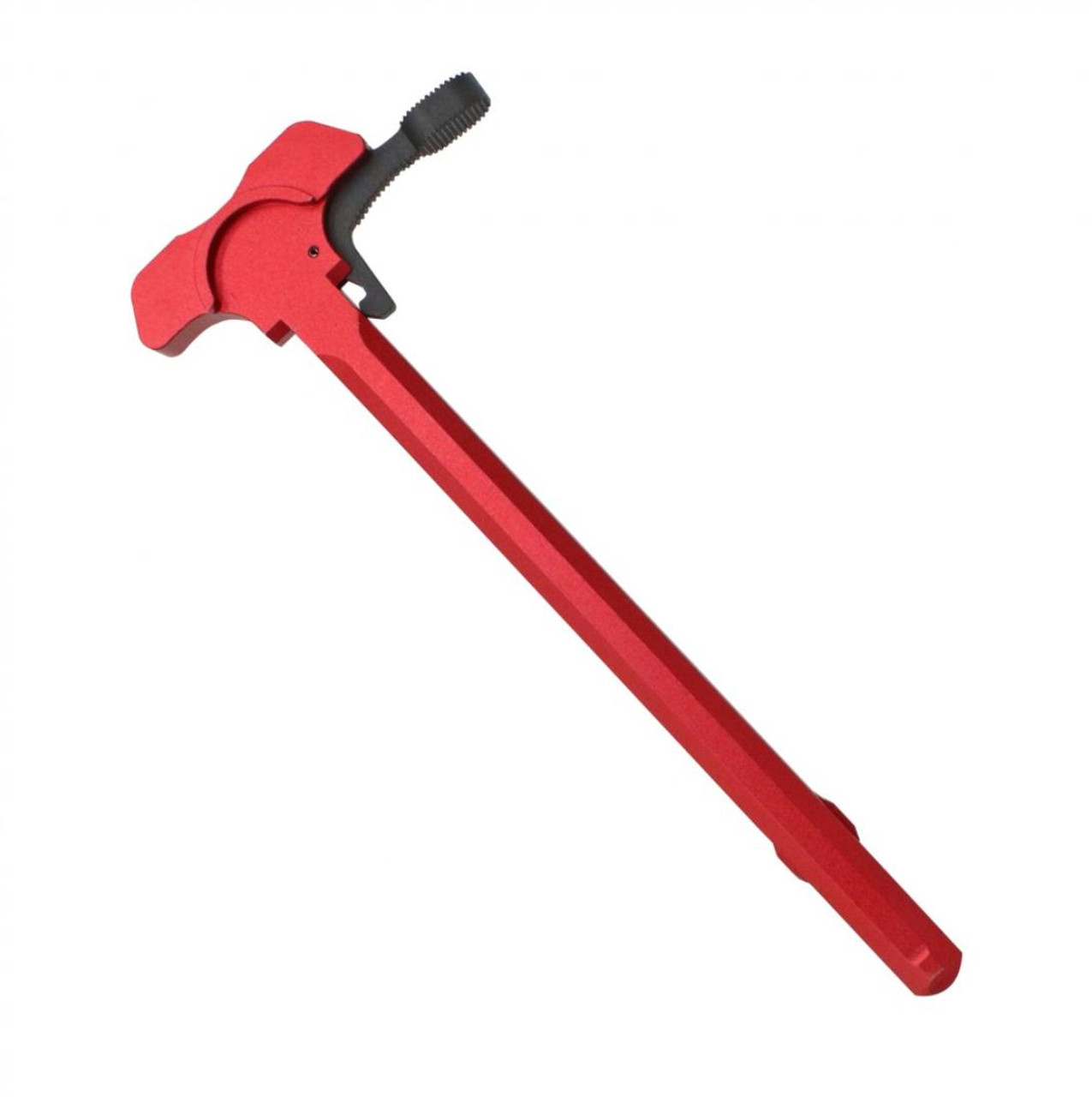 MCS AR-15 Battle Hammer Charging Handle w/ Oversized Latch - Red w/ Black Latch 