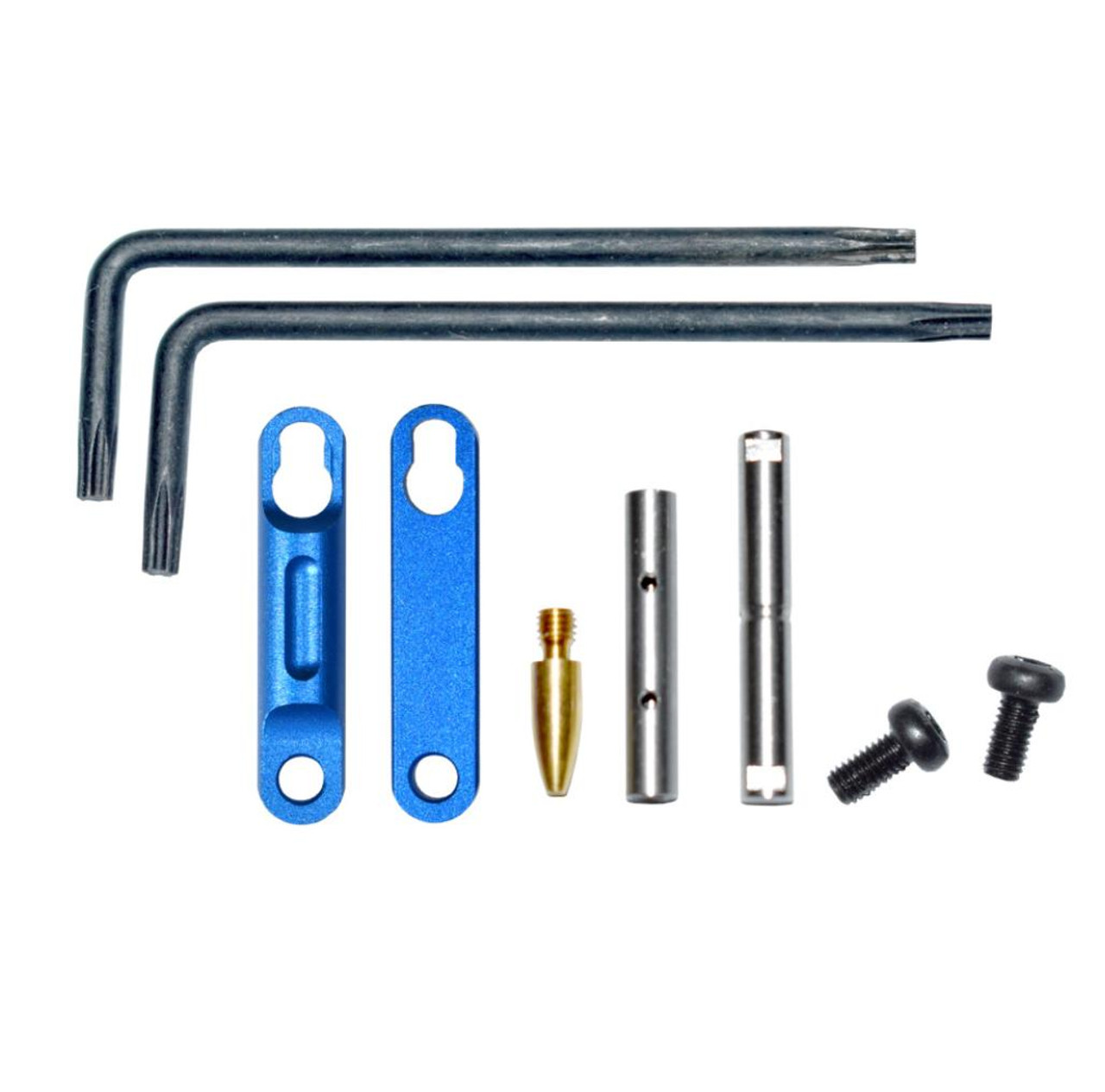 MCS AR Precision Anti-Walk Pin Set Non Rotating Trigger and Hammer Pin and Plate Kit - Anodized Dark Blue 