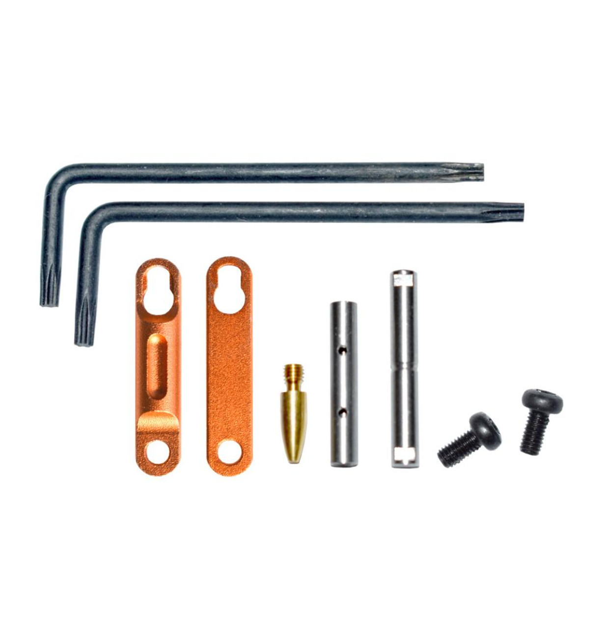 MCS AR Precision Anti-Walk Pin Set Non Rotating Trigger and Hammer Pin and Plate Kit - Anodized Orange 