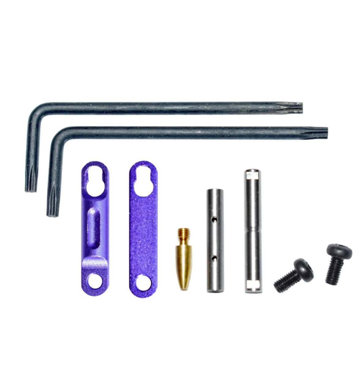 MCS AR Precision Anti-Walk Pin Set Non Rotating Trigger and Hammer Pin and Plate Kit - Anodized Purple 
