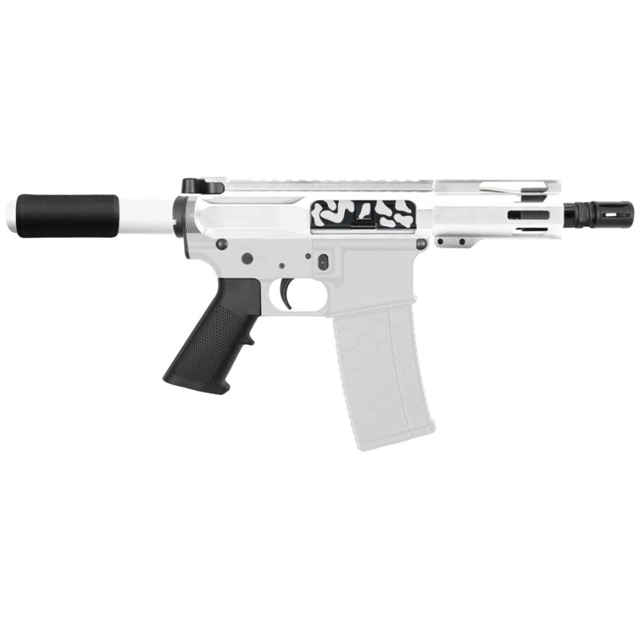 MCS AR-15 5.56 NATO 5'' PISTOL KIT - SIDE CUT BILLET UPPER WITH 4'' HANDGUARD - CERAKOTE CAMO WHI 