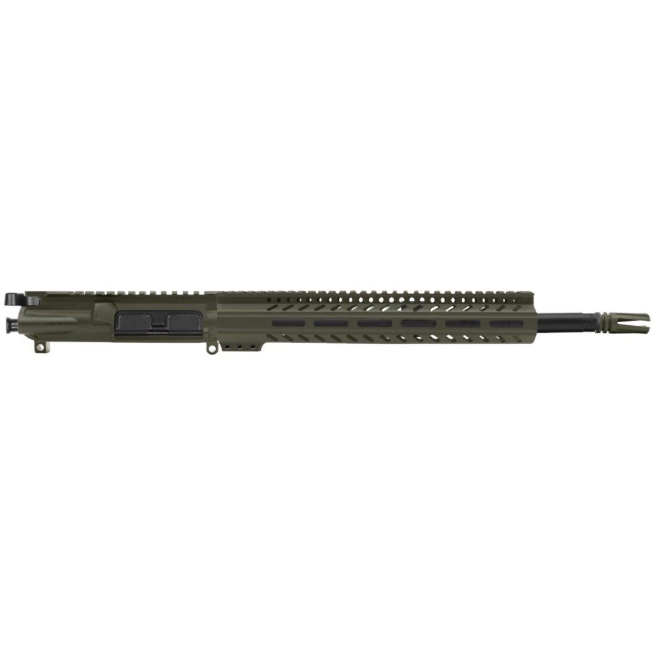 MCS AR-15 5.56 NATO 16" CARBINE UPPER ASSEMBLY WITH 12" M-LOK SUPER SLIM FREE FLOAT HANDGUARD - CERAKOTE OD GREEN 