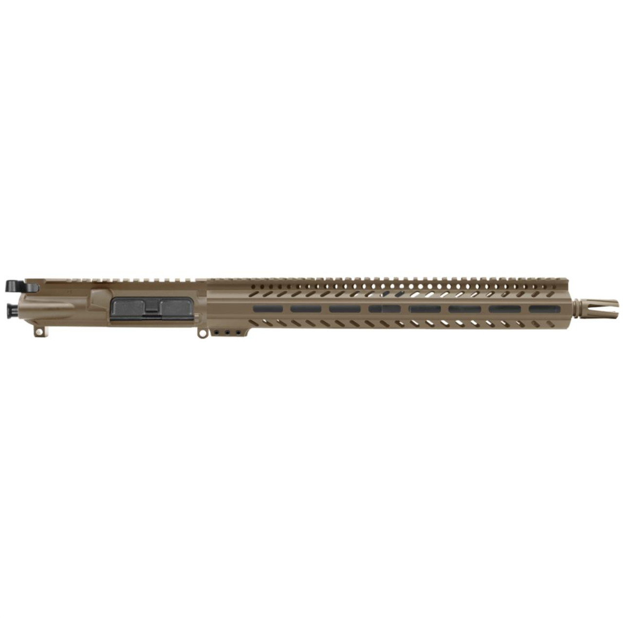 MCS AR-15 5.56 NATO 16" CARBINE UPPER ASSEMBLY WITH 15" M-LOK SUPER SLIM FREE FLOAT HANDGUARD - CERAKOTE FDE 