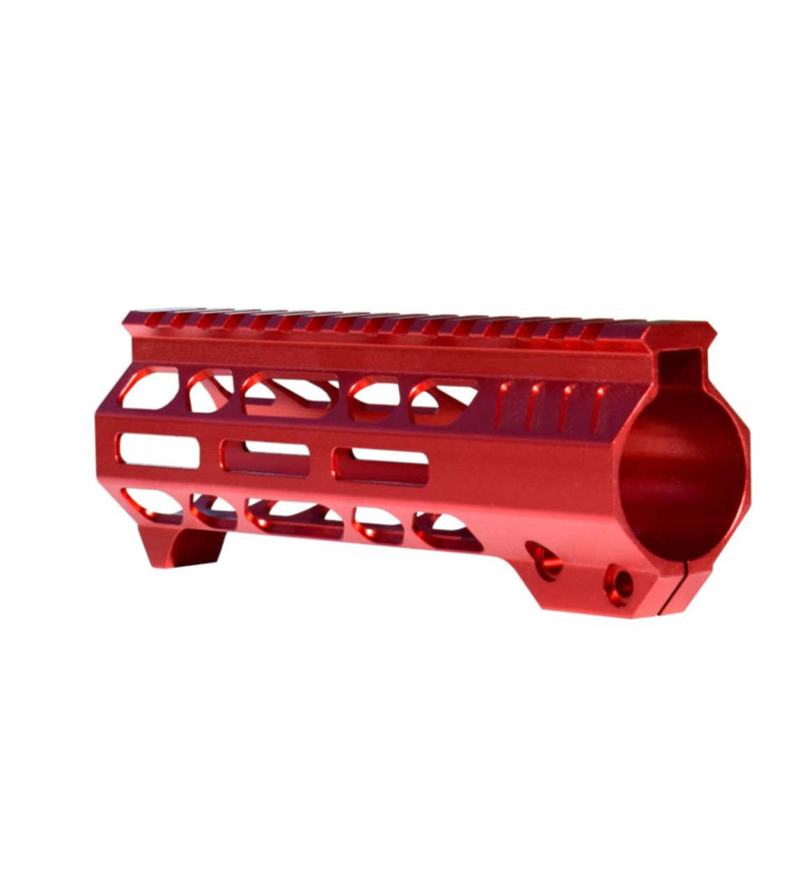 MCS 7" Red M-LOK Free Float Handguard with Integrated Hand Stop for 223/5.56 Uppers 