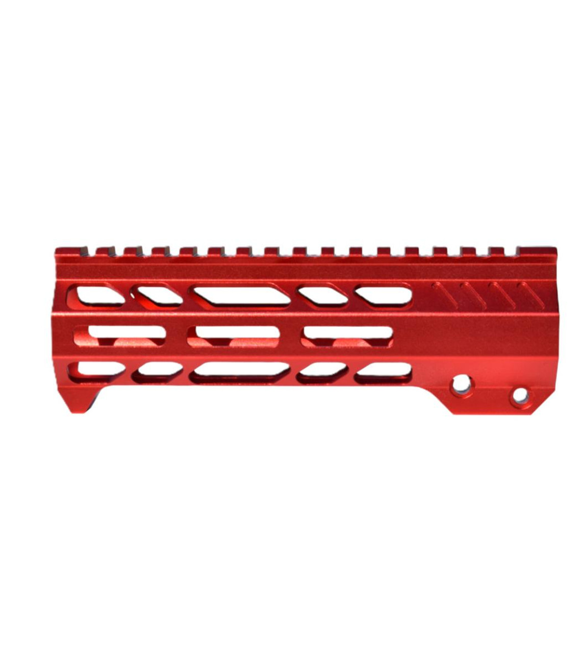 MCS 7" Red M-LOK Free Float Handguard with Integrated Hand Stop for 223/5.56 Uppers 