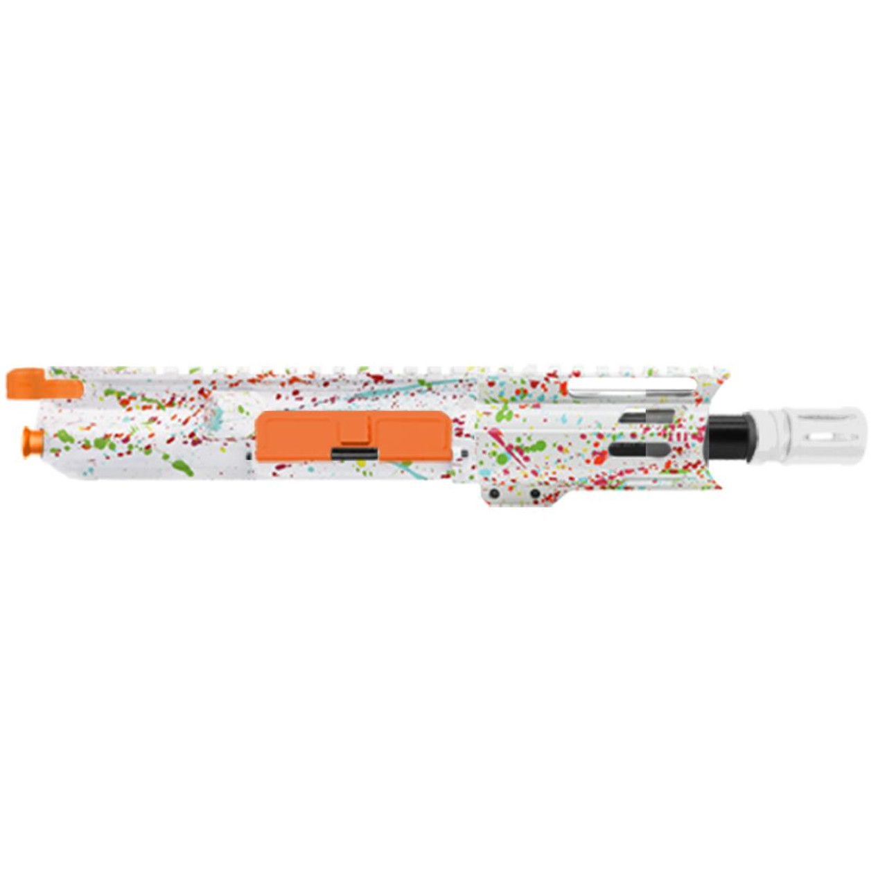 MCS AR-15 5.56 NATO 5'' PISTOL UPPER WITH 4'' HANDGUARD - CERAKOTE SPLATTER - ORANGE 