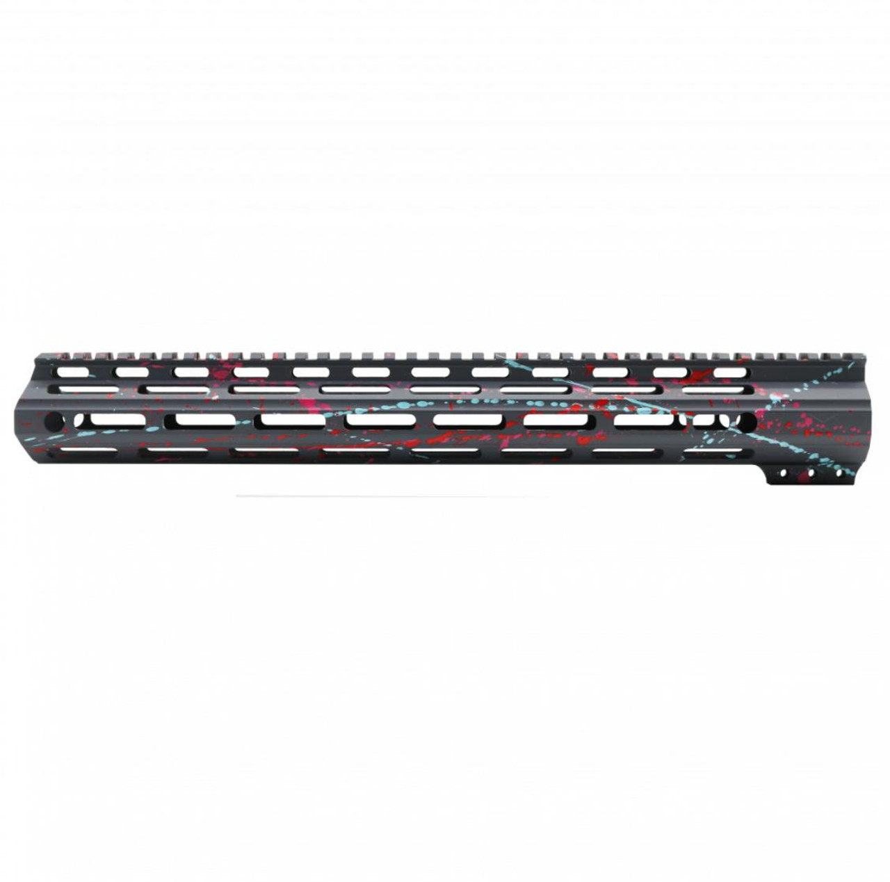 MCS AR-15 MLOK 15" Free Float Handguard with "D" Cut - Base Sniper Gray - Pattern - Red - Pink - Robins Egg - Cerakote Splatter 
