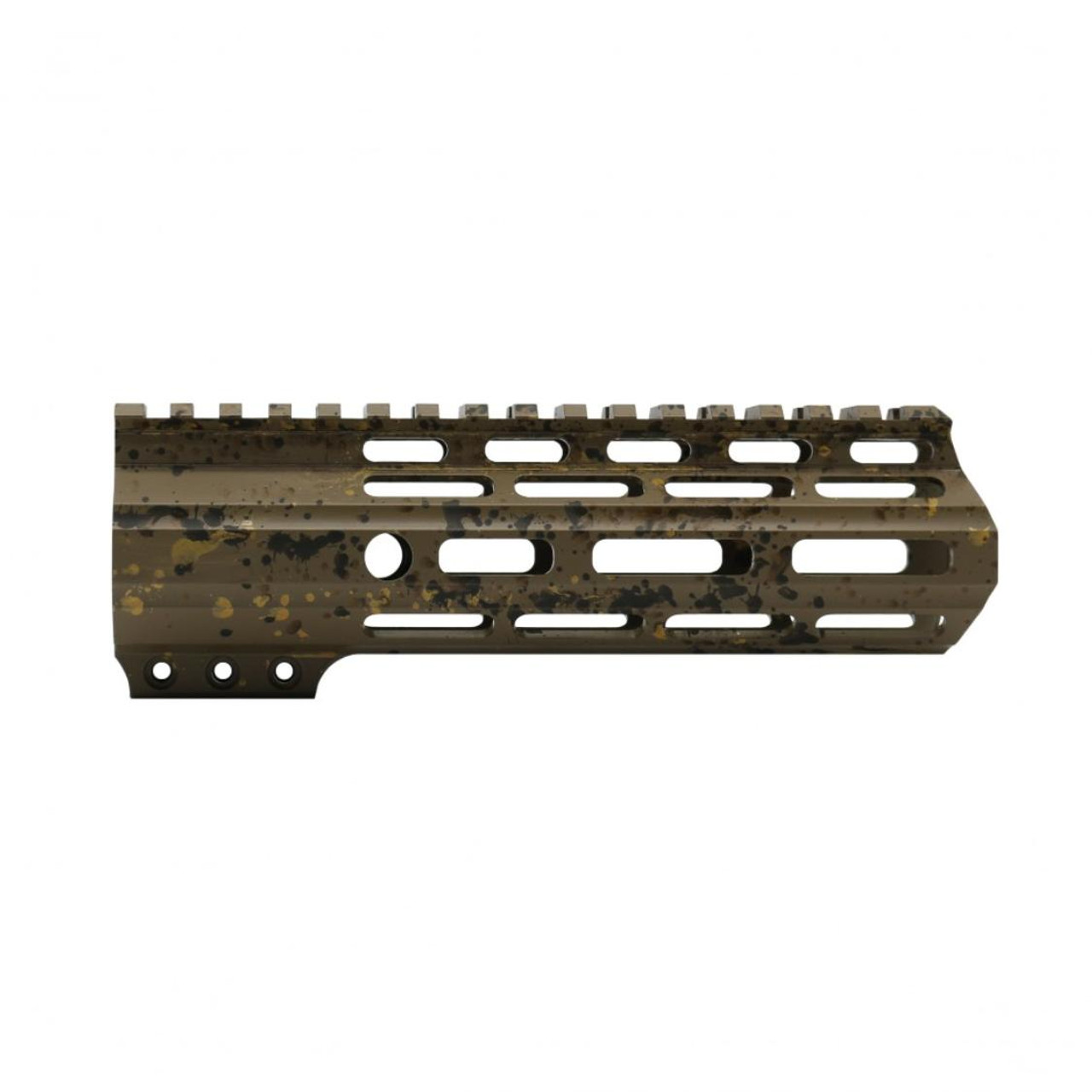 MCS AR-15 M-LOK 7" ANGLE CUT CLAMP ON HANDGUARD - BASE FDE - PATTERN - BBR - ODG - GOLD - CERAKOTE SPLATTER 