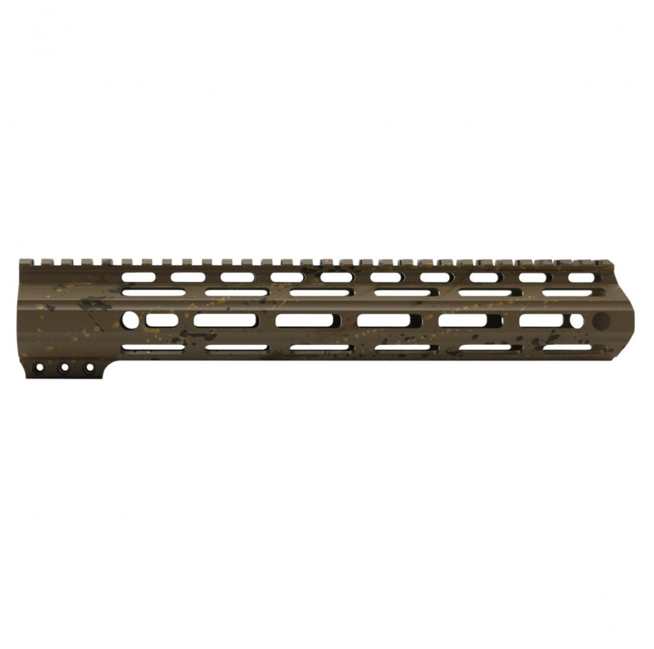 MCS AR-15 M-LOK 12" ANGLE CUT CLAMP ON HANDGUARD - BASE FDE - PATTERN - BBR - ODG - GOLD - CERAKOTE SPLATTER 