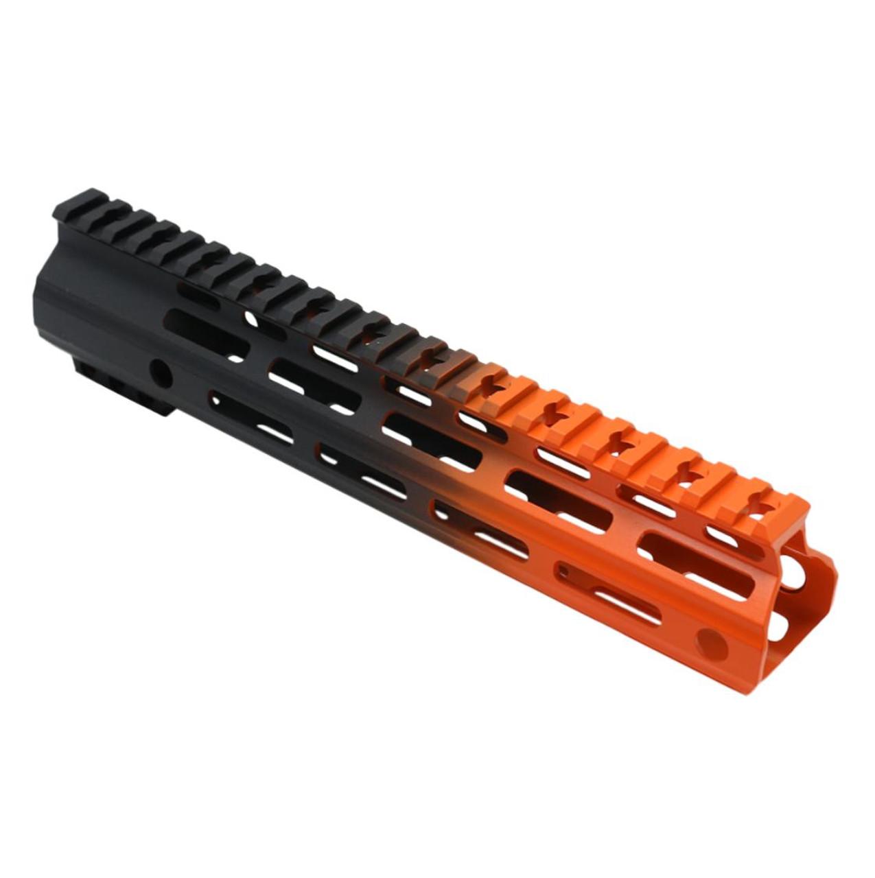 MCS AR-15 10" ANGLE CUT CLAMP ON M-LOK HANDGUARD - CERAKOTE GRADIENT - BASE BLACK - ORANGE 