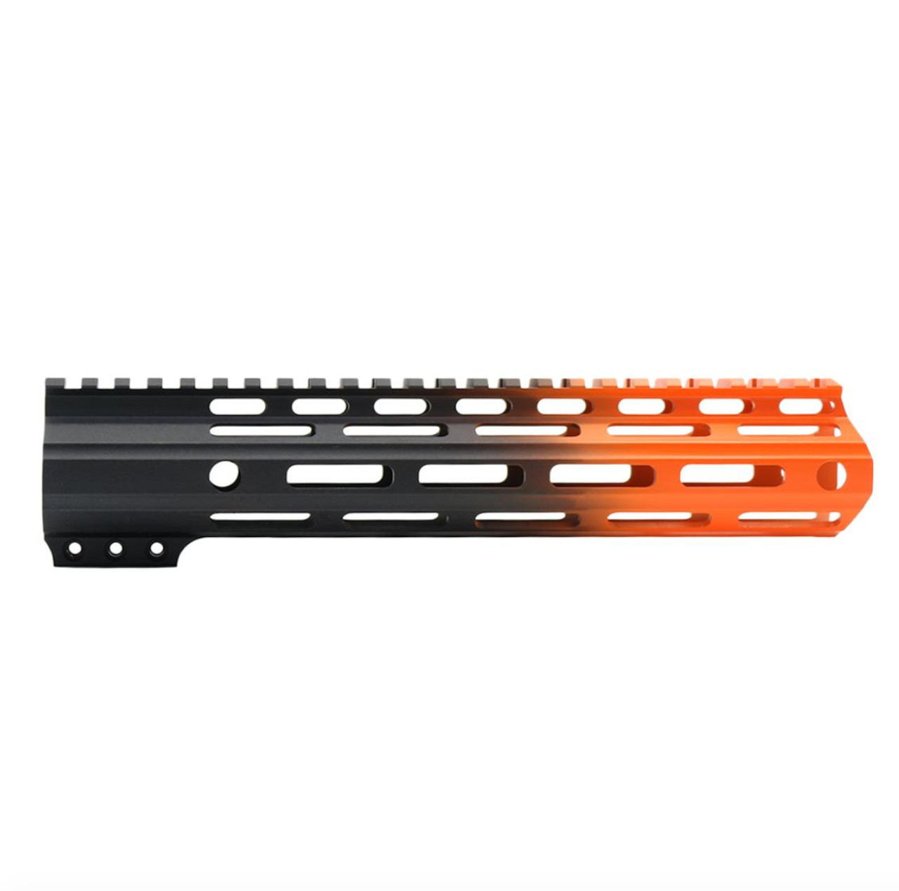 MCS AR-15 10" ANGLE CUT CLAMP ON M-LOK HANDGUARD - CERAKOTE GRADIENT - BASE BLACK - ORANGE 