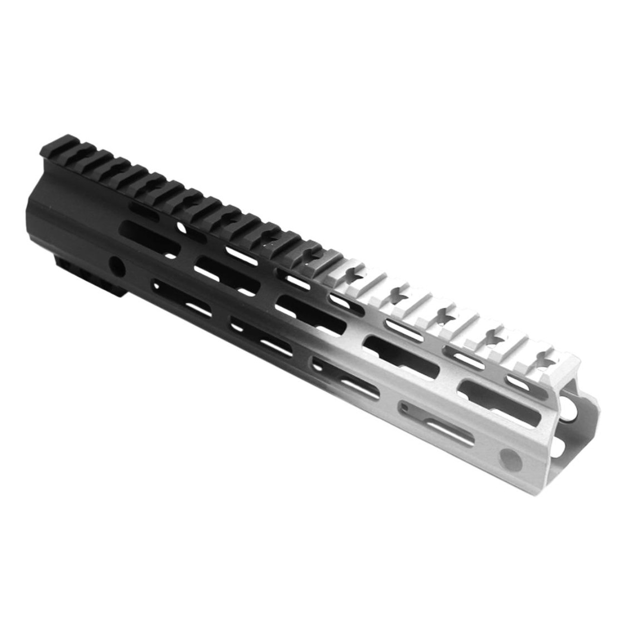 MCS AR-15 10" ANGLE CUT CLAMP ON M-LOK HANDGUARD - CERAKOTE GRADIENT - BASE BLACK - WHITE 