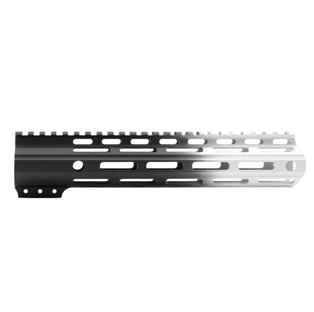 MCS AR-15 10" ANGLE CUT CLAMP ON M-LOK HANDGUARD - CERAKOTE GRADIENT - BASE BLACK - WHITE 