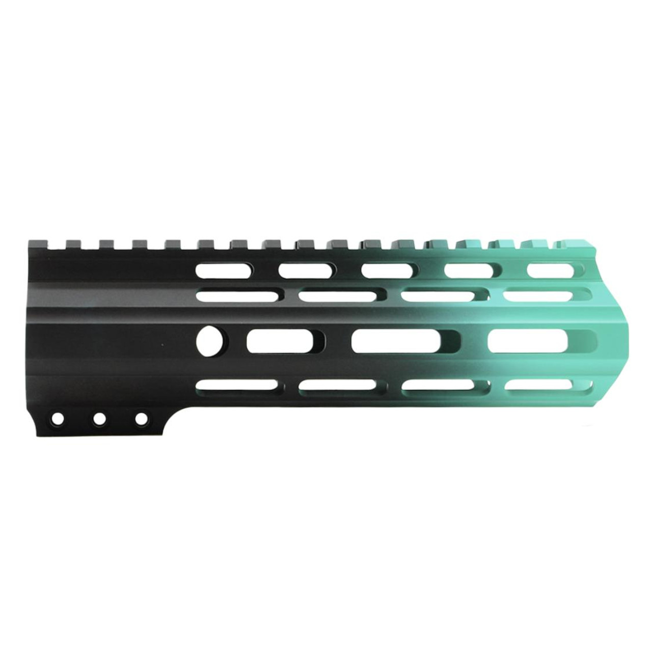 MCS AR-15 7" ANGLE CUT CLAMP ON M-LOK HANDGUARD - CERAKOTE GRADIENT - BASE BLACK - ROBINS EGG 