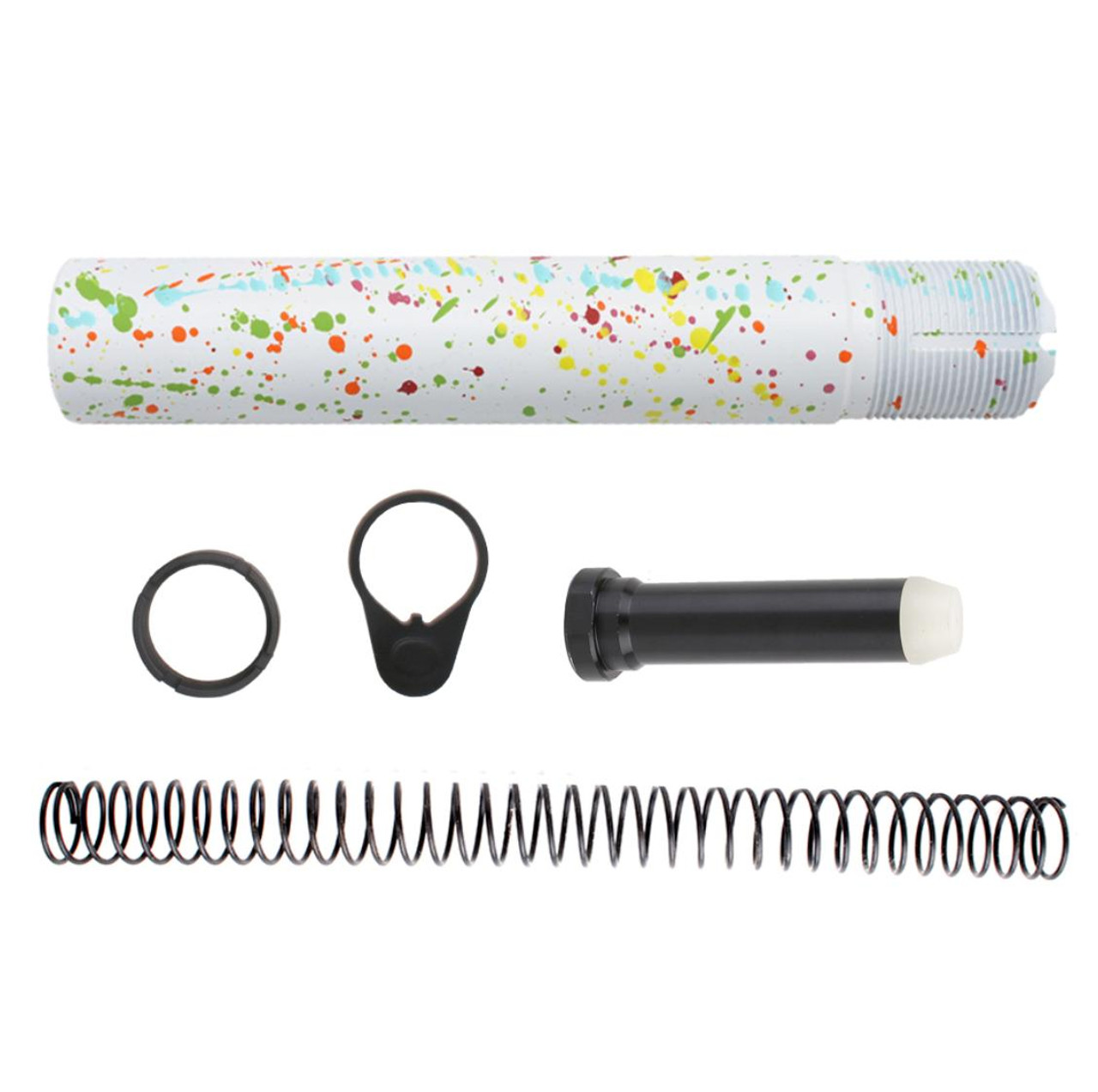 MCS AR-15 5.56 NATO 10.5'' PISTOL KIT - FORGED UPPER WITH 10" Angle Cut Clamp on M-Lok Handguard - CERAKOTE WHI SPLATTER 