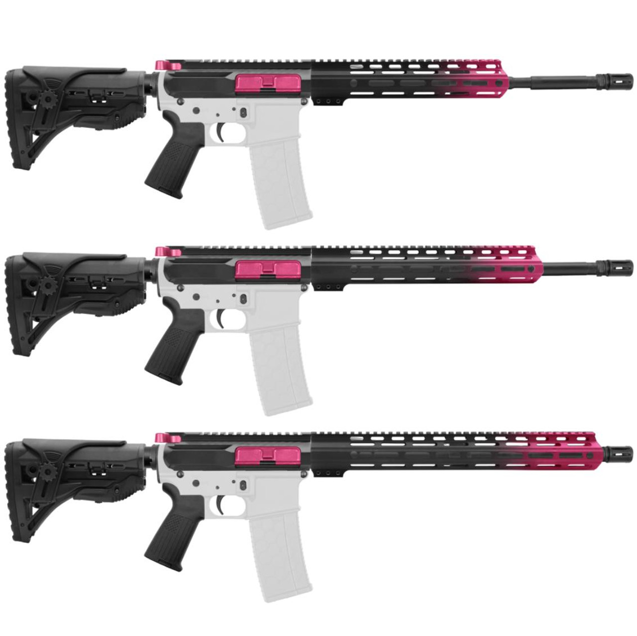 MCS AR-15 5.56 NATO 16" CARBINE KIT WITH M-LOK HANDGUARD LENGTH OPTION - CERAKOTE GRADIENT PINK - V2 