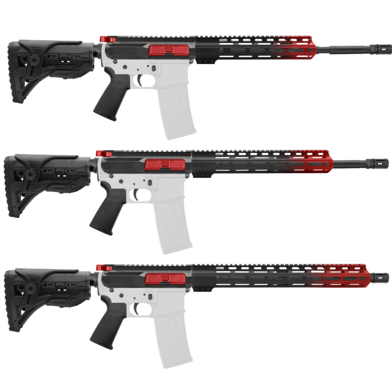 MCS AR-15 5.56 NATO 16" CARBINE KIT WITH M-LOK HANDGUARD LENGTH OPTION - CERAKOTE GRADIENT RED - V2 