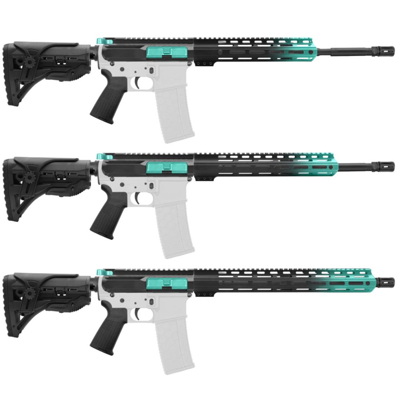 MCS AR-15 5.56 NATO 16" CARBINE KIT WITH M-LOK HANDGUARD LENGTH OPTION - CERAKOTE GRADIENT ROBINS EGG - V2 