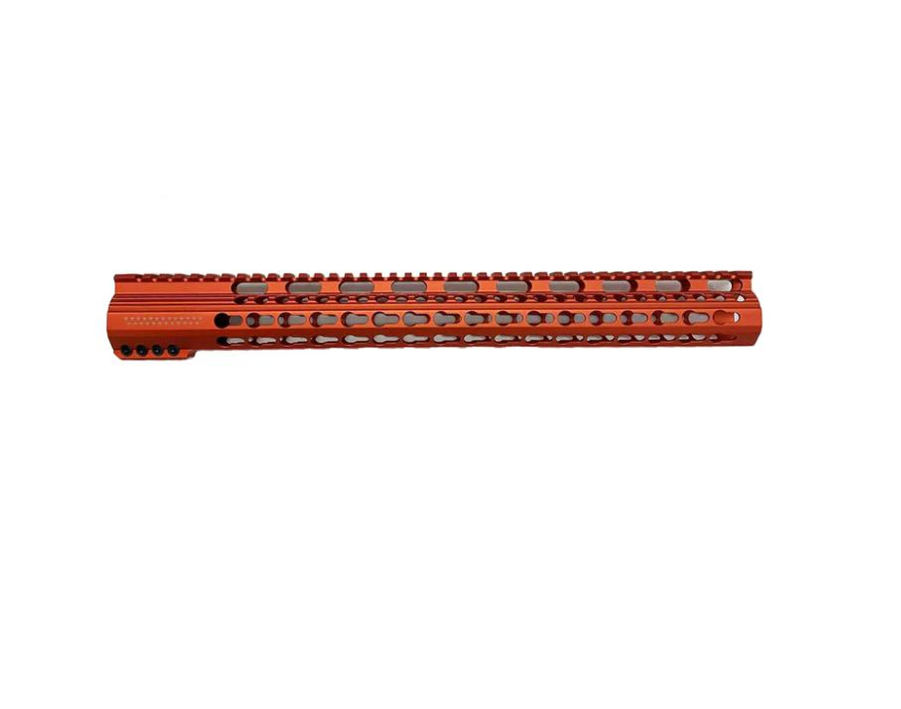 MCS AR-15 Red Anodized Free Float Keymod Handguard - 16.5 Inch 