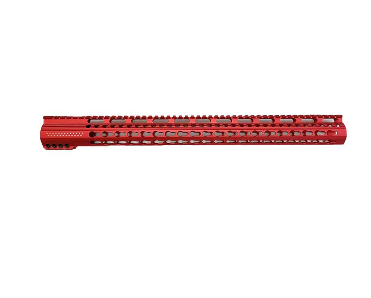 MCS AR-15 Red Anodized Free Float Keymod Handguard - 19.5 Inch 