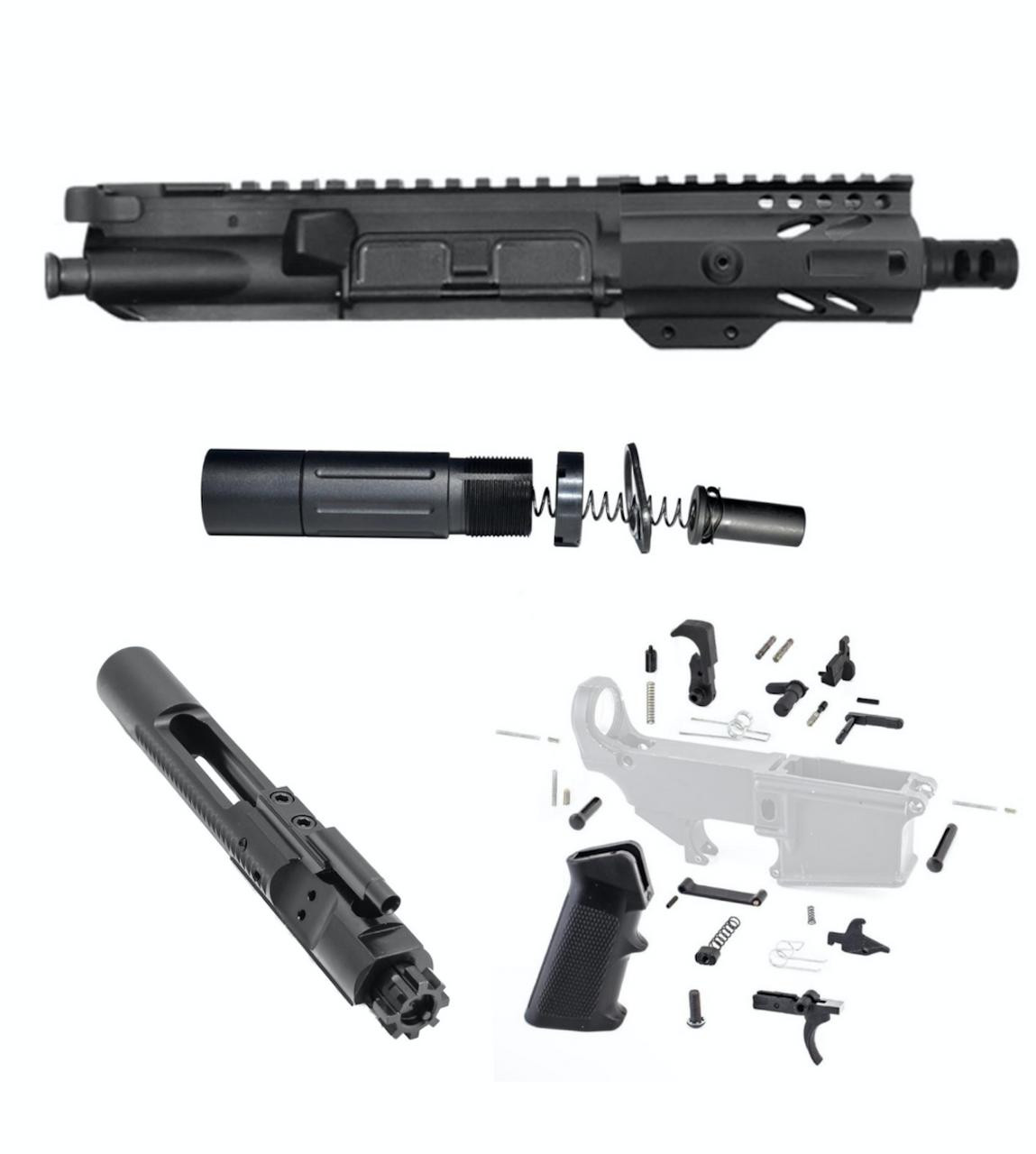 MCS Micro 5" AR15 Complete Build Kit With Short Buffer System 
