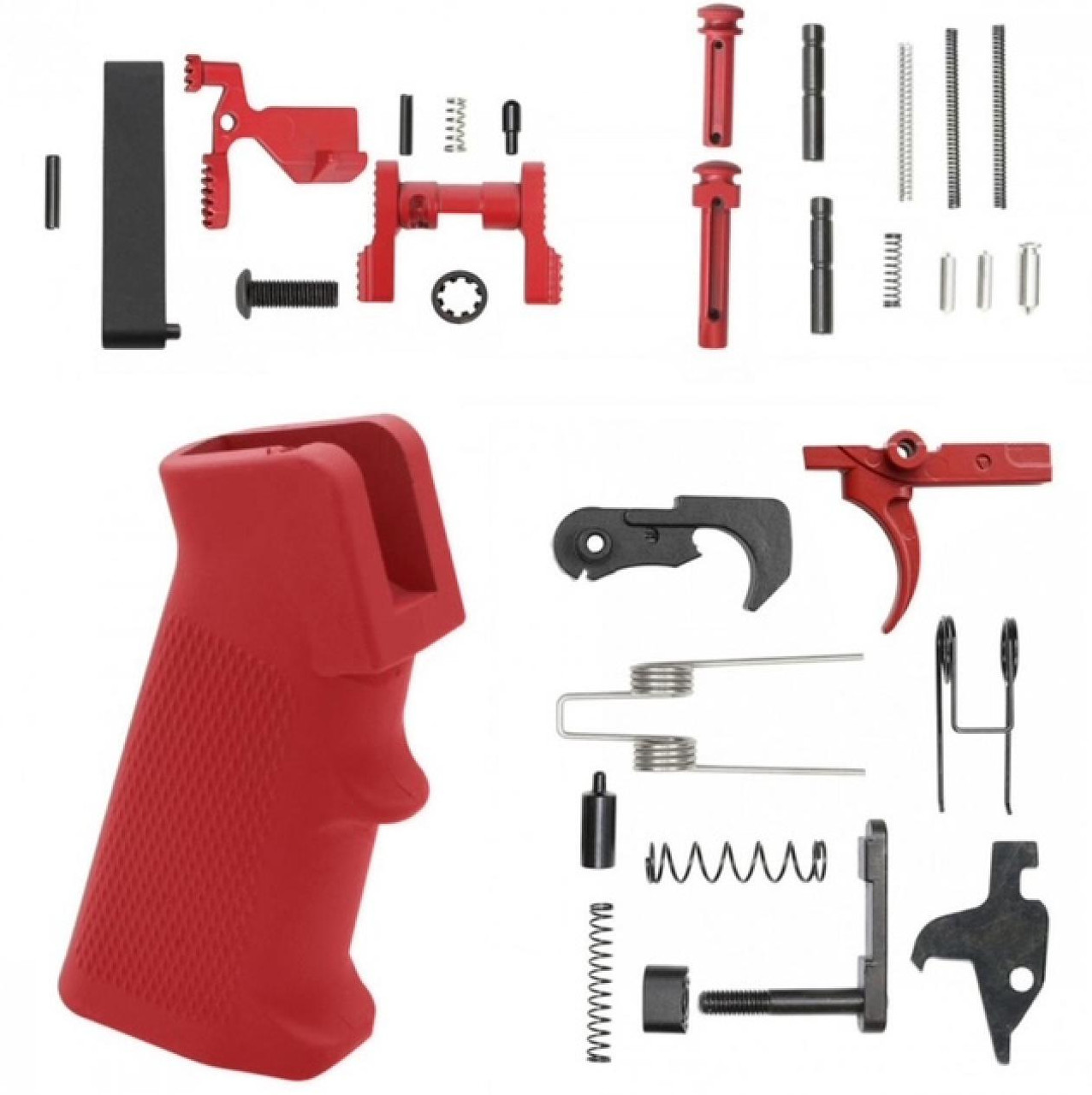 MCS Micro 5" AR15 Complete Build Kit With Short Buffer System - CEARKOTE RED 