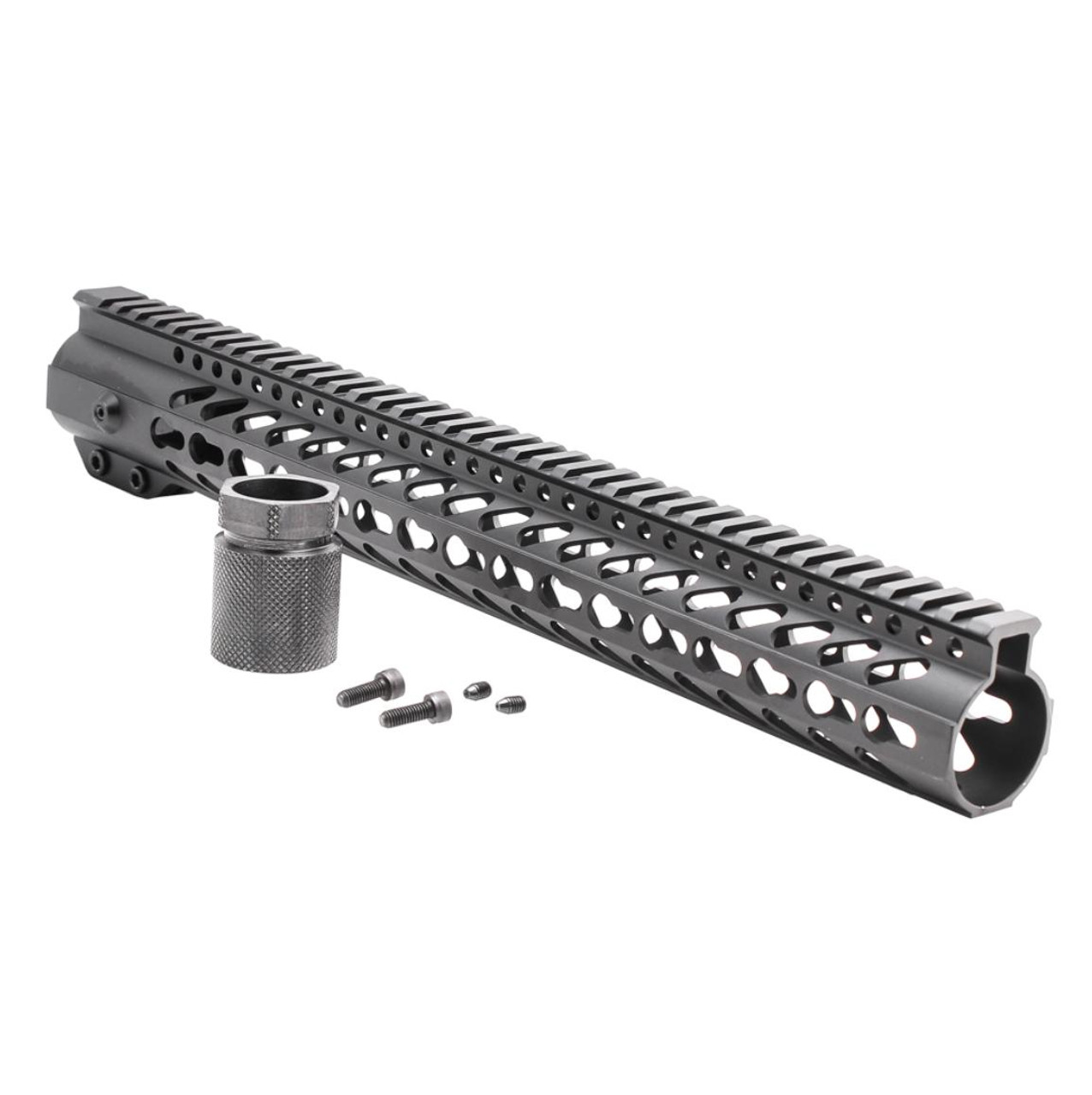 MCS AR-15 Super Slim Light Keymod 15" Free Float Handguard w/Steel Barrel Nut & Top Rail 