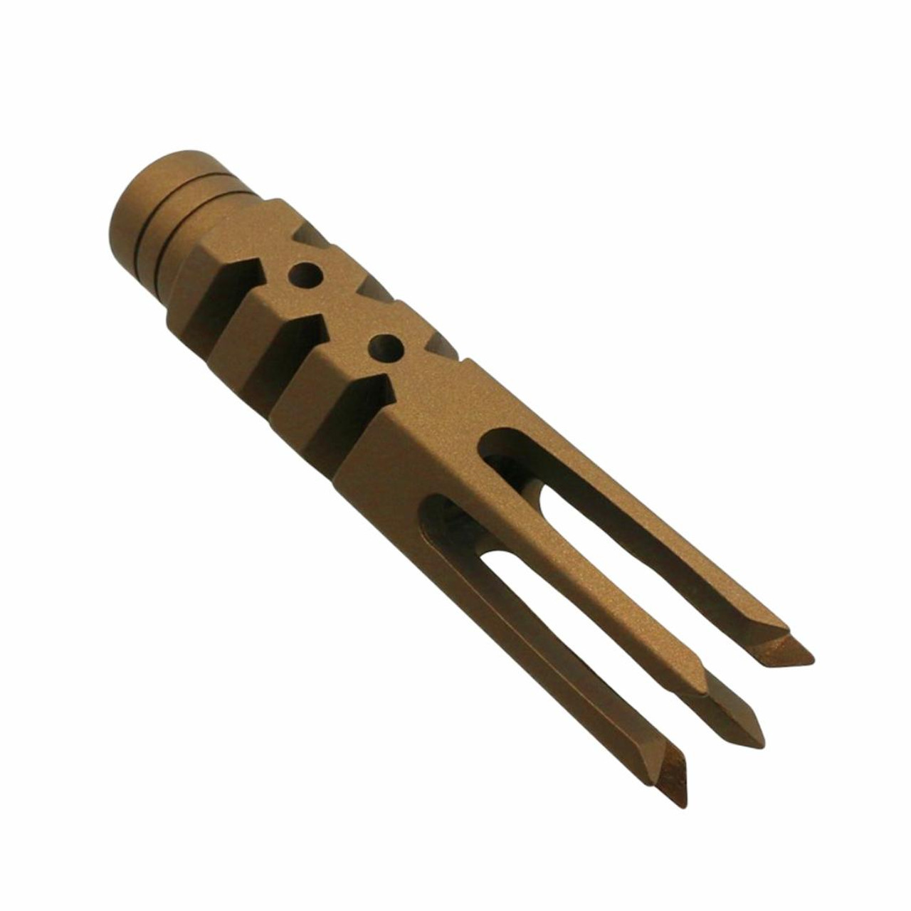 MCS AR-15/.223/5.56 Extended Length 4" Zombie Slayer Muzzle Brake - Cerakote Burnt Bronze 