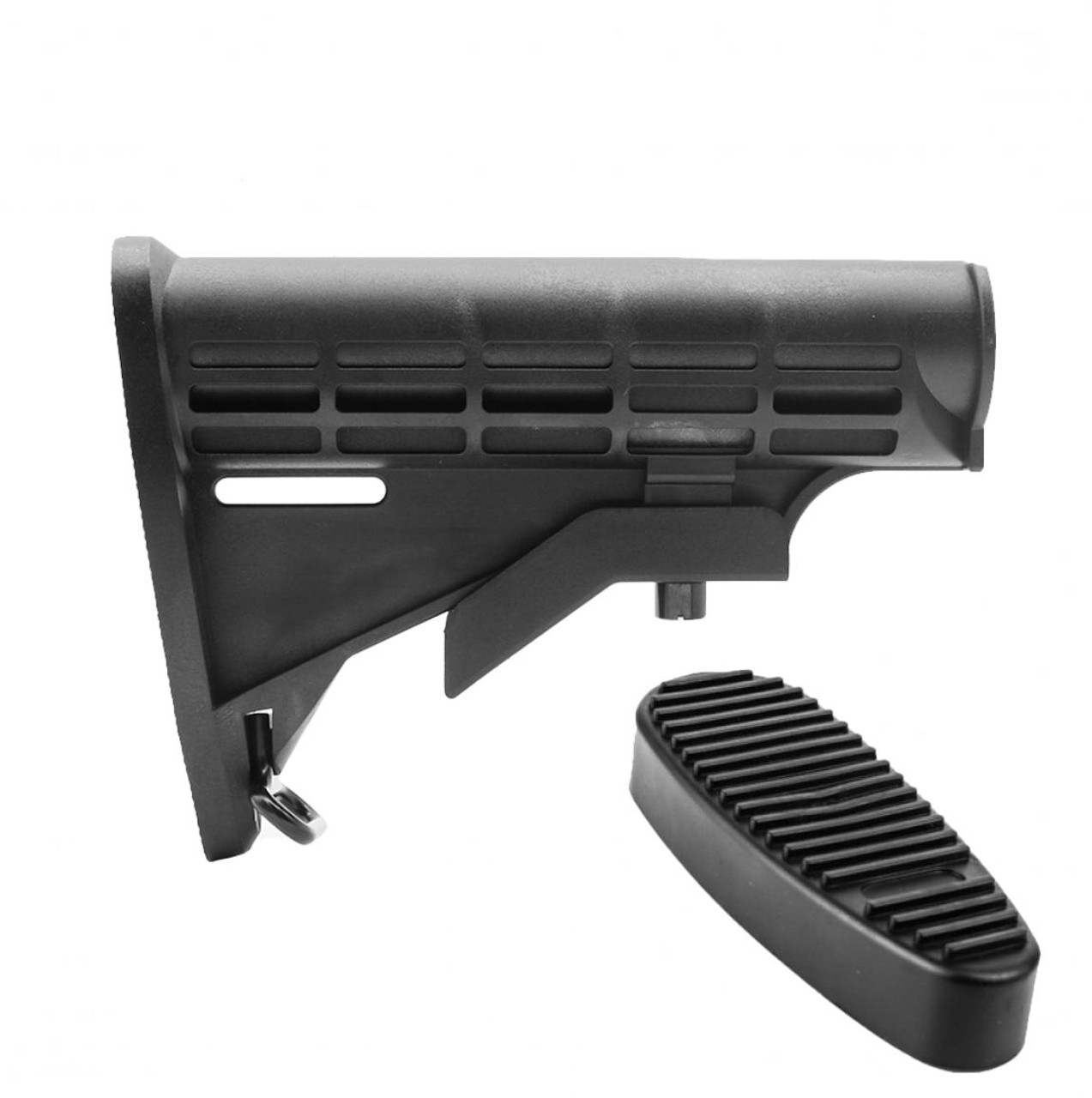 MCS AR-15 Collapsible Standard Version Stock Body - Mil-Spec With Buttpad Combo 