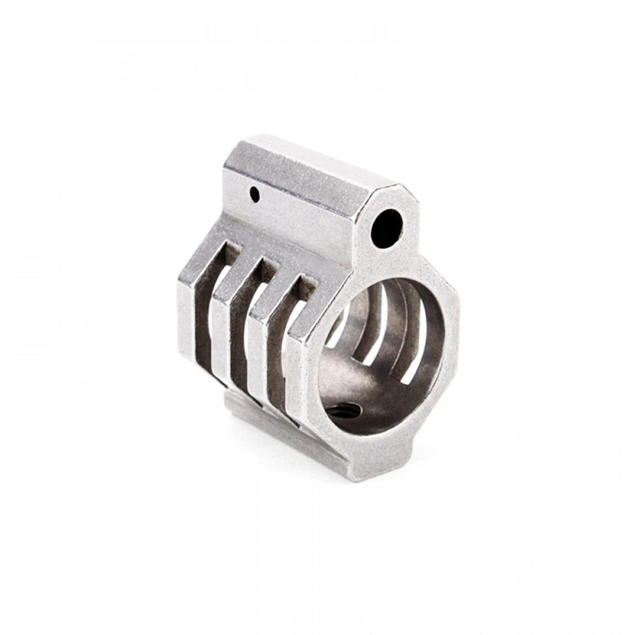 MCS .750 Low Profile Steel Gas Block Caged with Roll Pins & Wrench MADE IN USA - Matte Stainless Steel 