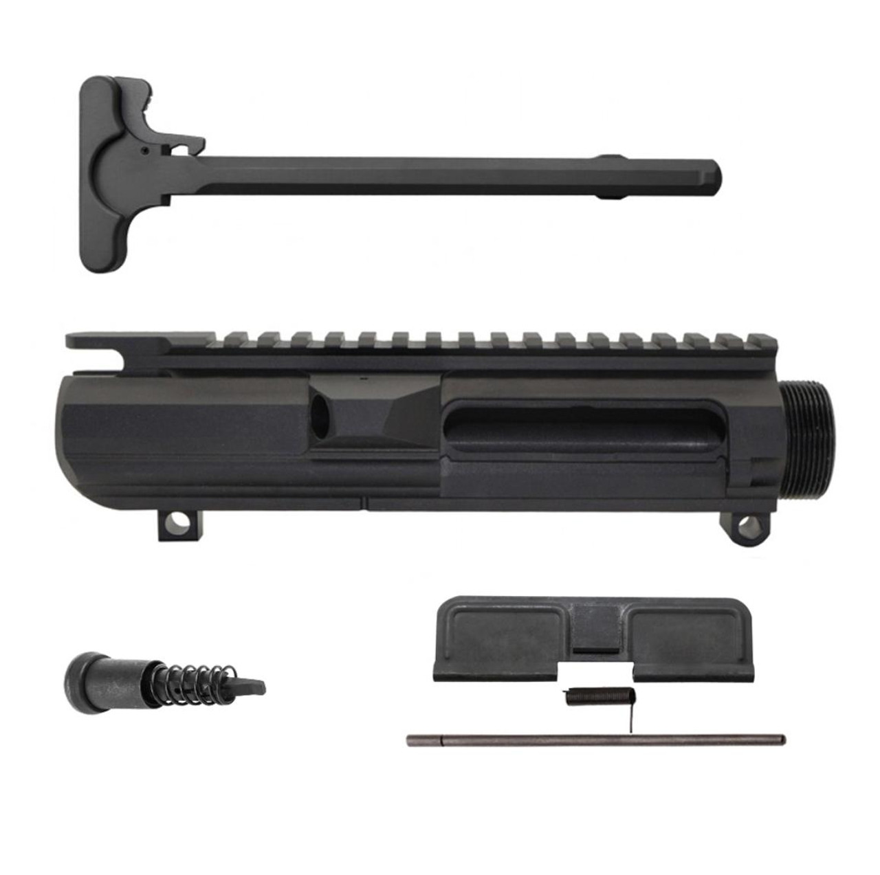 MCS AR-10/LR-308 Flat-Top Upper Receiver Kit - Made in USA - Ejection Port Kit, Forward Assist, & Charging Handle 