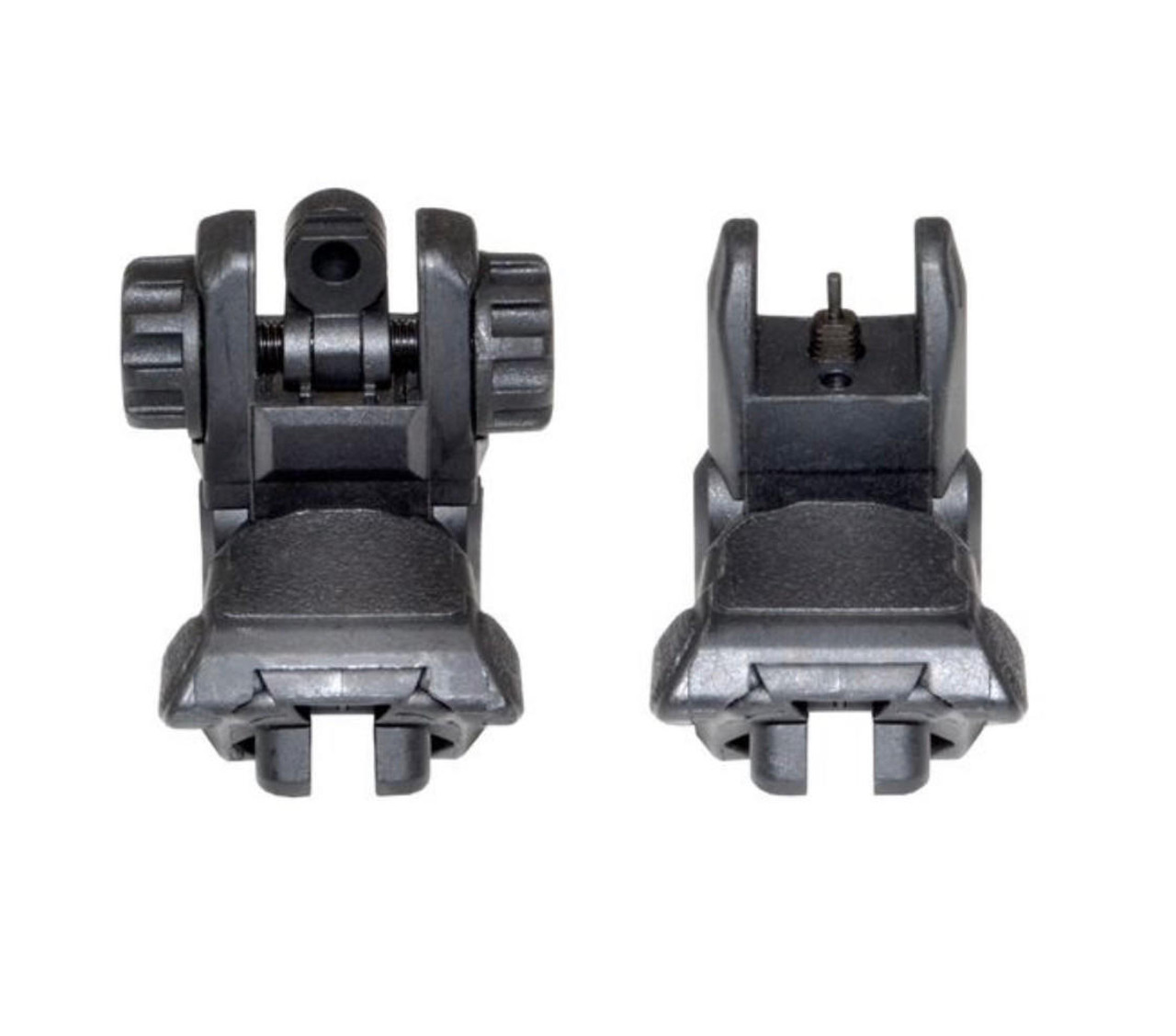 MCS Polymer Front and Rear Flip Up Back Up Sight Set 