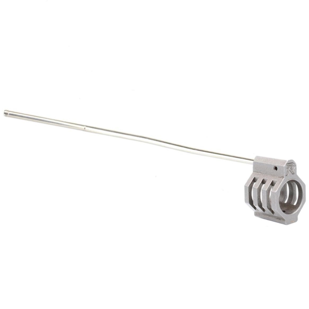 MCS AR-15/AR-10 .750 Low Profile "CAGED" Staniless Steel Gas Block - USA Made - Mid Length Stainless Gas Tube - Assembled 