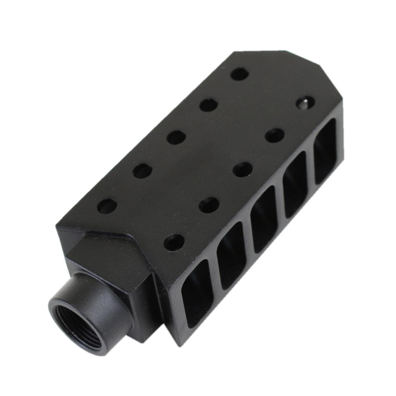 MCS AR-15/.223/5.56 Barrett Style "Tanker" Extended Length Muzzle Brake with Jam Nut 