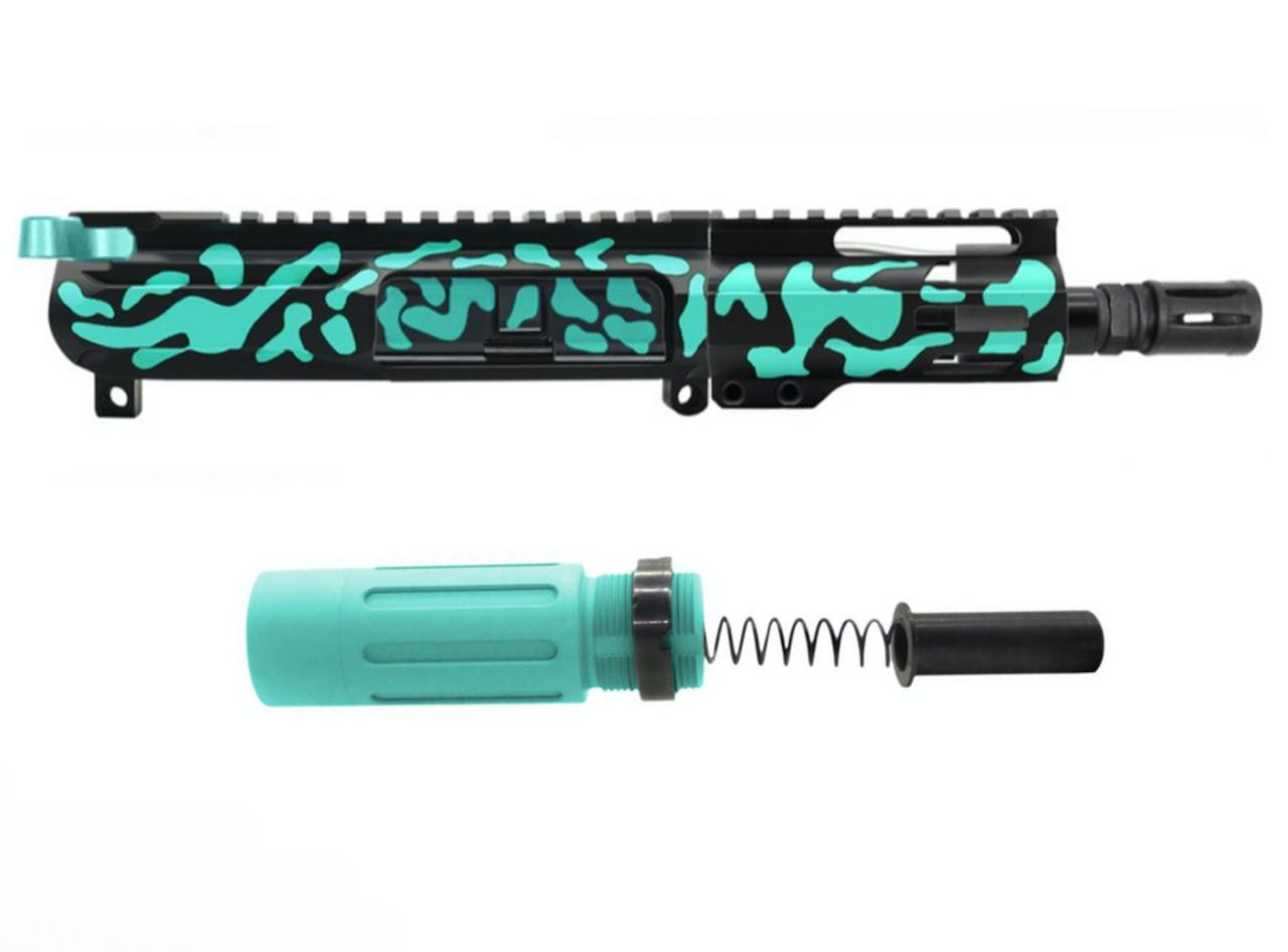 MCS AR-15 5.56 NATO CAMO 5'' PISTOL UPPER - FORGED UPPER WITH 3.5 SHORT BUFFER SYSTEM - CERAKOTE ROBINS EGG 