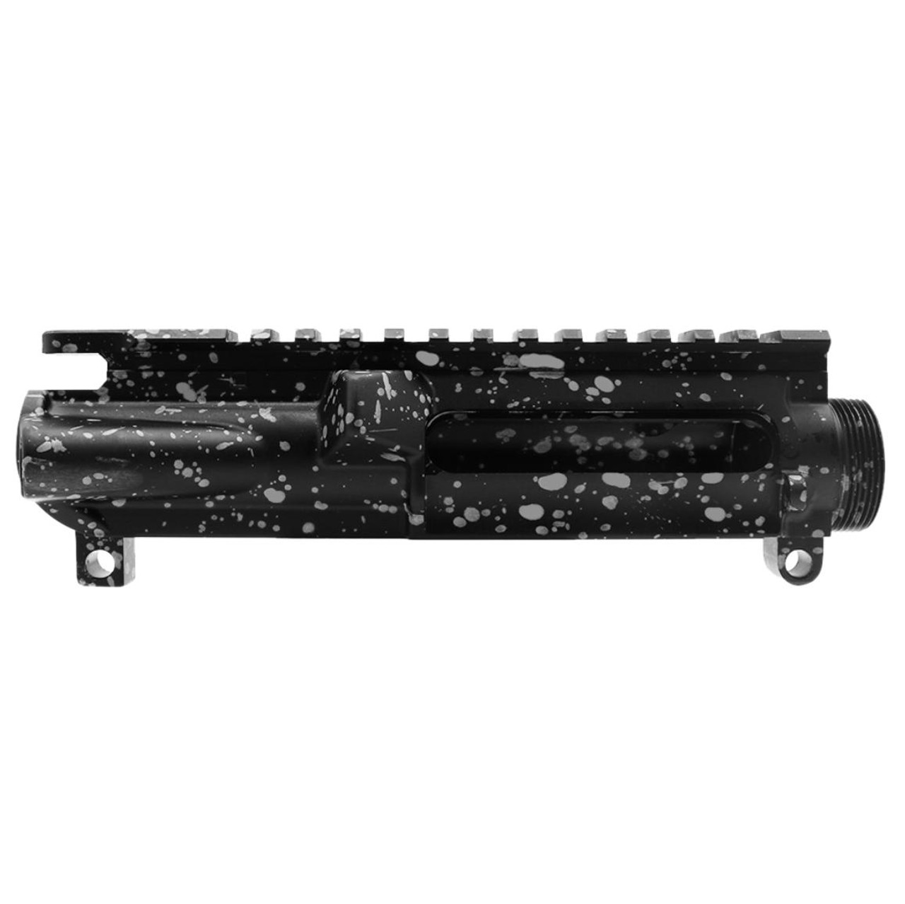 MCS AR-15 Mil-Spec Upper Receiver - Base Black - Pattern - Glacier Silver - Made in U.S.A - Cerakote Splatter 