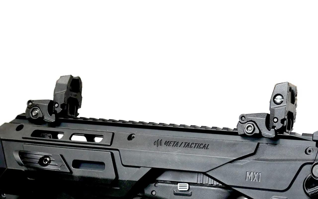 Meta Tactical MX-1 Front and Rear Polymer Backup Sights - Black 