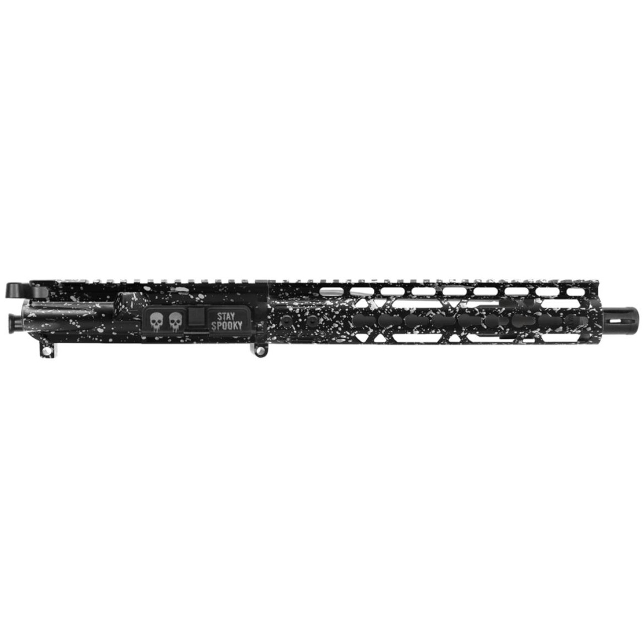 MCS AR-15 SPLATTER BLACK W/ SILVER 10.5'' 5.56 NATO CARBINE UPPER ASSEMBLY - FORGED UPPER WITH 10" HANDGUARD - CERAKOTE 