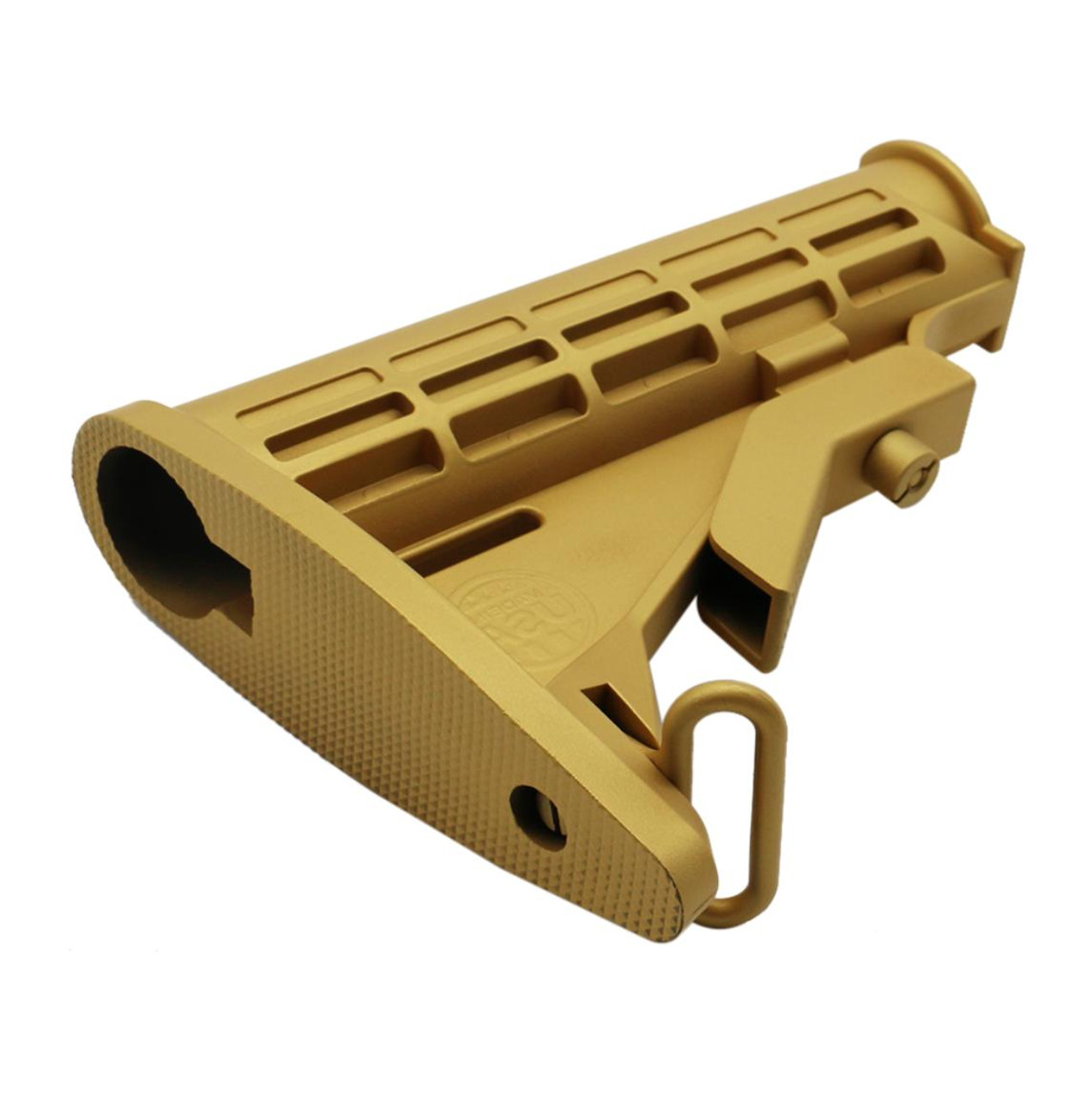 MCS AR-15 Collapsible Standard Version Stock Body - Mil Spec - Cerakote Gold 