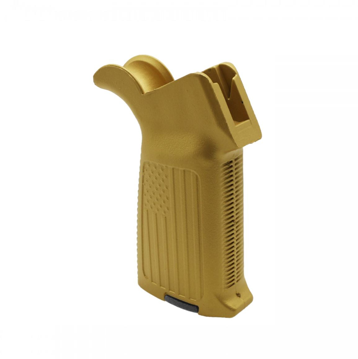 AR-15/10 A2 Style Pistol Grip with USA FLAG PATTERN - Cerakote Gold
