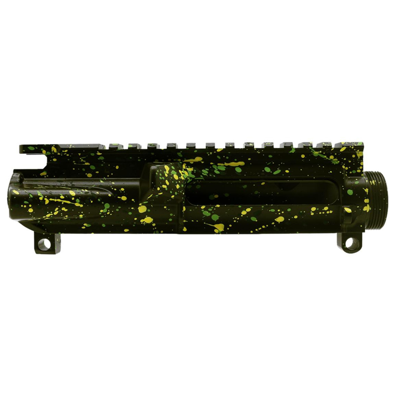 MCS AR-15 Mil-Spec Upper Receiver - Base OD Green - Pattern - Zombie Green - Highland Green - Lemon Zest - Made in U.S.A - Cerakote Splatter 